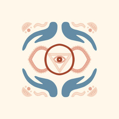 Minimal vector illustration inspired by meditation and calm energy. Features yoga poses, abstract shapes, and natural harmony — perfect for mindful design and modern wall art.