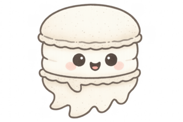 Cute ghost macaron creating sweet halloween dessert treat