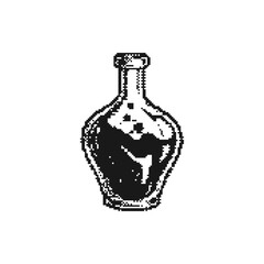 mystical potion bottle retro pixel art