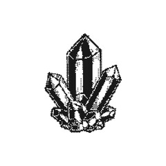 glowing crystal retro pixel art