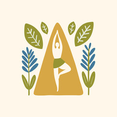 Minimal vector illustration inspired by meditation and calm energy. Features yoga poses, abstract shapes, and natural harmony &mdash; perfect for mindful design and modern wall art.