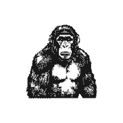 strong gorilla retro pixel art