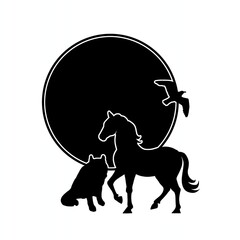 Wildlife animal rights illustration silhouette design