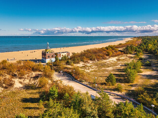 Baltic Sea and the Stogi beach in autumnal colors, Gdansk. Poland © Patryk Kosmider