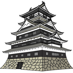 Matsumoto Castle Vector Illustration. Perfect for educational materials, tourism promotion, historical culture projects