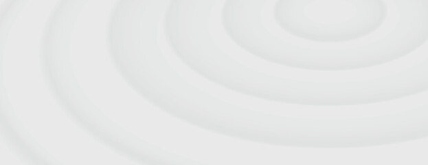 White background with subtle white concentric circles. The background is smooth and minimalist, featuring a soft white texture. Circular pattern background. Gray background vector.