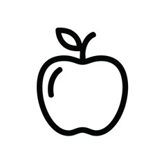 Iconic Apple Outline with Small Leaf and Stem Depicted Against White Backdrop