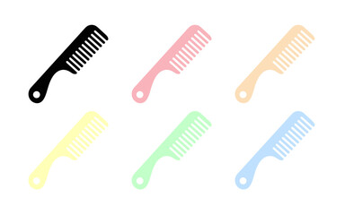 Colorful Combs Arranged on White Background for Haircare and Beauty Concepts