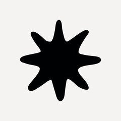 Abstract black starburst shape vector
