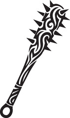 Tribal tattoo design of a spiked club used by ancient fighters.