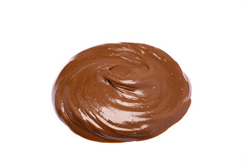 Cream chocolate on a white background	

