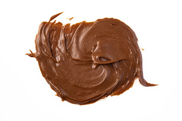 Cream chocolate on a white background	
