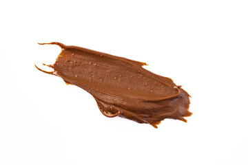 Cream chocolate on a white background	
