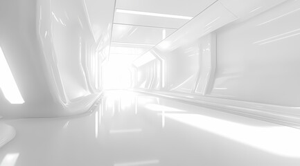 Modern White Futuristic Corridor