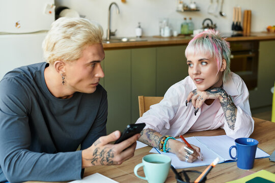 Young couple enjoys a cozy moment while discussing dreams and future plans at home