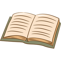 Open Book With Blank Pages Isolated On Transparent Background Neutral Color Palette For Design And Education Concepts