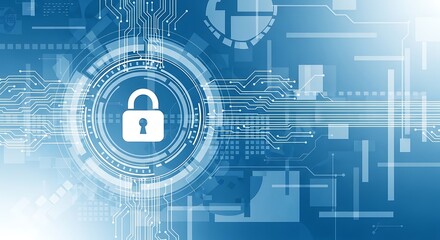 Cyber security digital lock technology background. Future technology web services for business and internet project