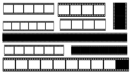 High-Contrast Black and White Film Strip Illustration – Minimal Cinematic Frame Design with Clean Symmetry and Graphic Clarity