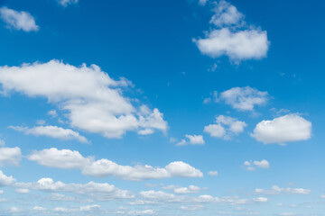 White clouds on clear sky