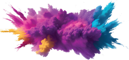 Abstract purple watercolor ink splashes create a beautiful artistic texture and colorful grunge pattern on white paper for a vibrant design element