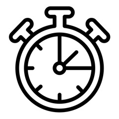 Stopwatch clock with buttons line icon, time measurement concept. Vector graphics. Timer with arrows sign on white background, style icon mobile or web design.