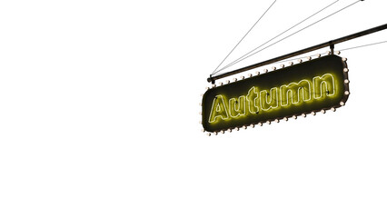 Cartel Autum ne&oacute;n amarillo alfa.