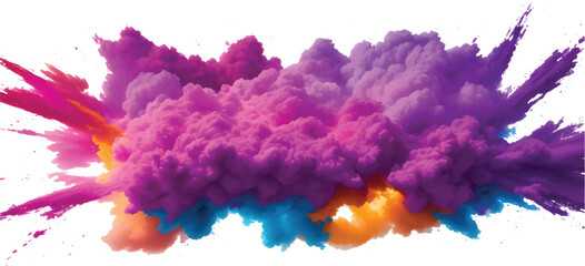 Abstract watercolor texture with colorful ink splashes like blue smoke or an explosion in the sky