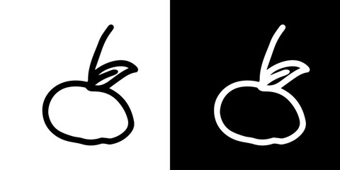 lack and white symbol. Hand-drawn heart symbol with a unicorn horn and arrow tail created with a single continuous line