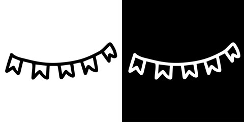 lack and white symbol. Hand-drawn heart symbol with a unicorn horn and arrow tail created with a single continuous line