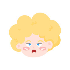 Angelic child emoticon pack featuring a wide range of emotions and curly blonde hair