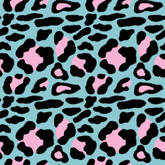 Abstract modern leopard seamless pattern. Animals fashion trendy background. Color decorative vector illustration for print, fabric, textile. Modern ornament of stylized skin.