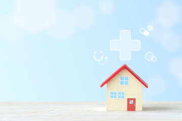 住宅のオブジェクト医療のシンボルマーク—在宅医療を表現したイメージ画像