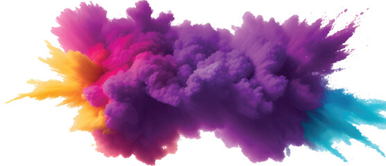 A bright blue sky with white clouds, light nature texture, and vintage abstract color ball explosion