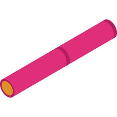 Pink Cylinder with Orange Ends on a Transparent Background Isolated Object