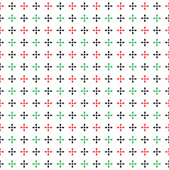 Seamless Geometric Shining Star Pattern, Shiny Star Red Green And Black On White Background, Christmas Theme