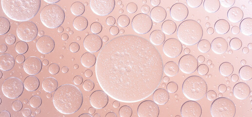Abstract Pink water bubbles oil background