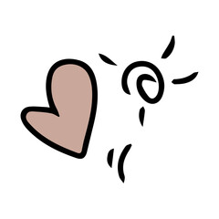 Retro groovy heart, urger, alloon, love, cloud illustration with colorful concentric layers for Valentine's Day