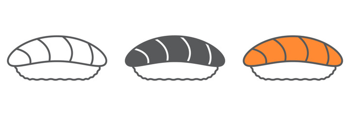 Sushi icon, asian and food, seafood sign, vector graphics, a linear pattern on a white background. editable stroke
