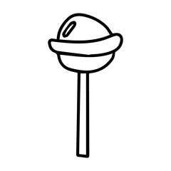 handrawn trend. lolipop candy, ul, sky, love, heart, urger, envelope, arrow, balloon. isolated on white background