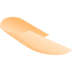 Orange Curved Abstract Shape With Gradient Lighting And Transparent Background In A Studio Setting