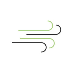 Clean wind energy symbol showing eco-friendly movement and natural airflow power. Ideal for renewable projects. Green Energy Illustration.