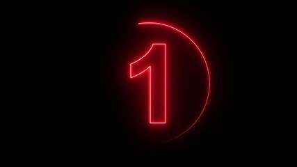 5 to 0 second modern digital countdown timer neon light style on black background,5 seconds simple countdown timer. Circle countdown timer 5 sec animation.. Circle countdown timer 5 sec animation - Powered by Adobe