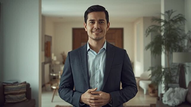 Confident Male School Principal Smiling Warmly in a Modern Professional Setting