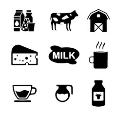 Dairy products icon set