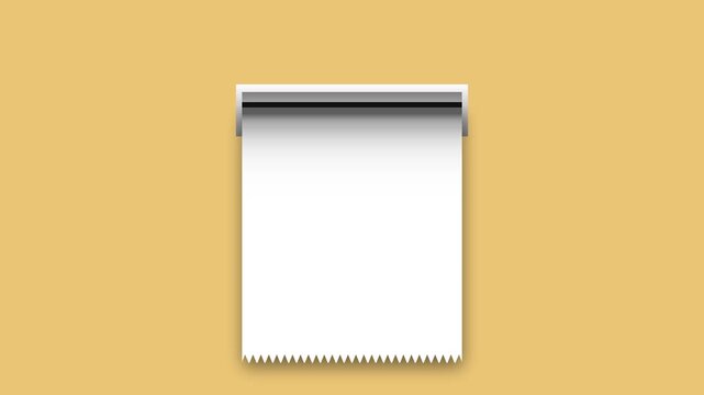 A printed receipt appears from the machine. An empty receipt template. 4k