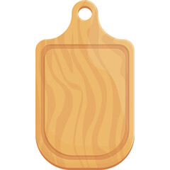 Rustic Wooden Pizza Cutting Board With Hanging Hole And Natural Grain Detail Isolated On Transparent Background