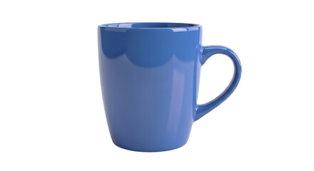 Obraz premium Empty glossy blue ceramic mug isolated on a pure black background