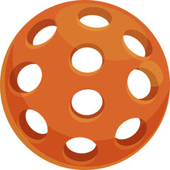 Fototapeta premium Orange Pickleball With Holes On A Transparent Background Vector Illustration