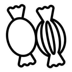 Chocolate and lollipop candy pair line icon, desert sweets concept. Vector graphics. Two candies sign on white background, style icon mobile or web design.