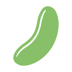 Simple green jelly bean shape isolated on white background